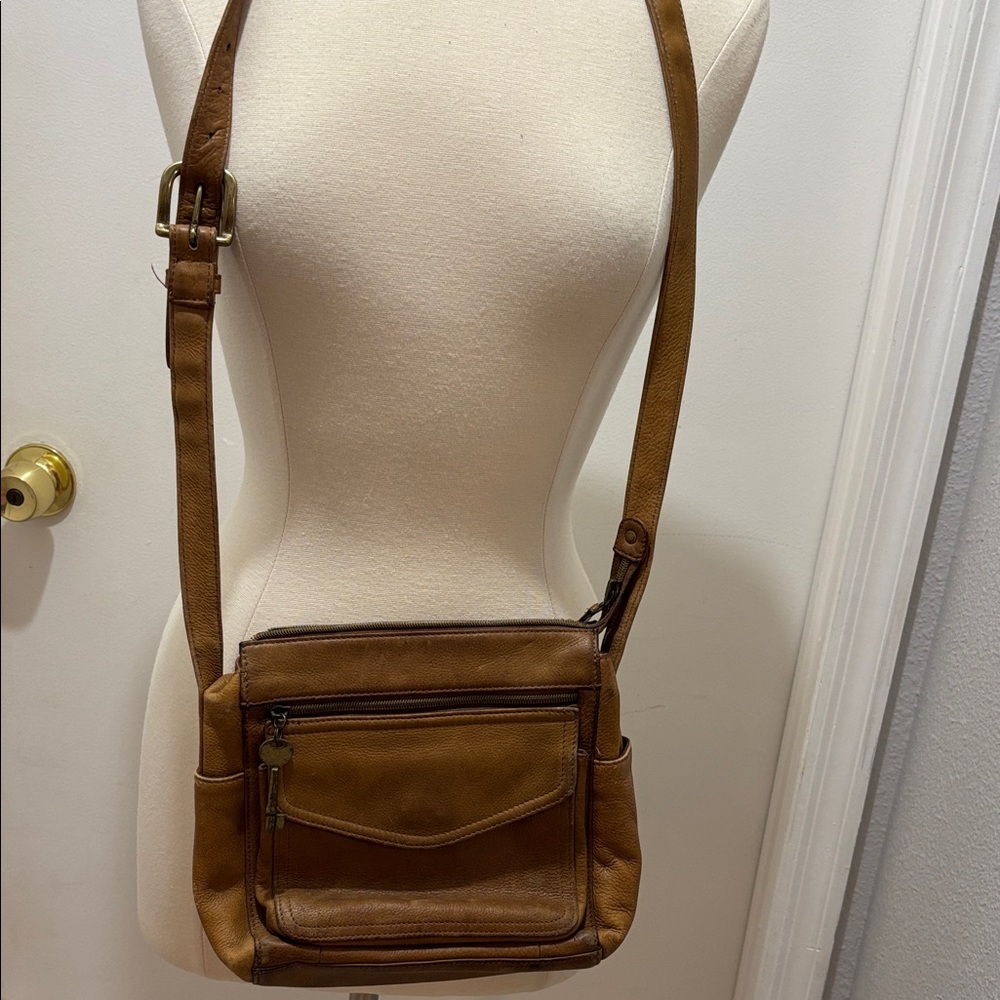 Fossil Brown Leather Crossbody Bag